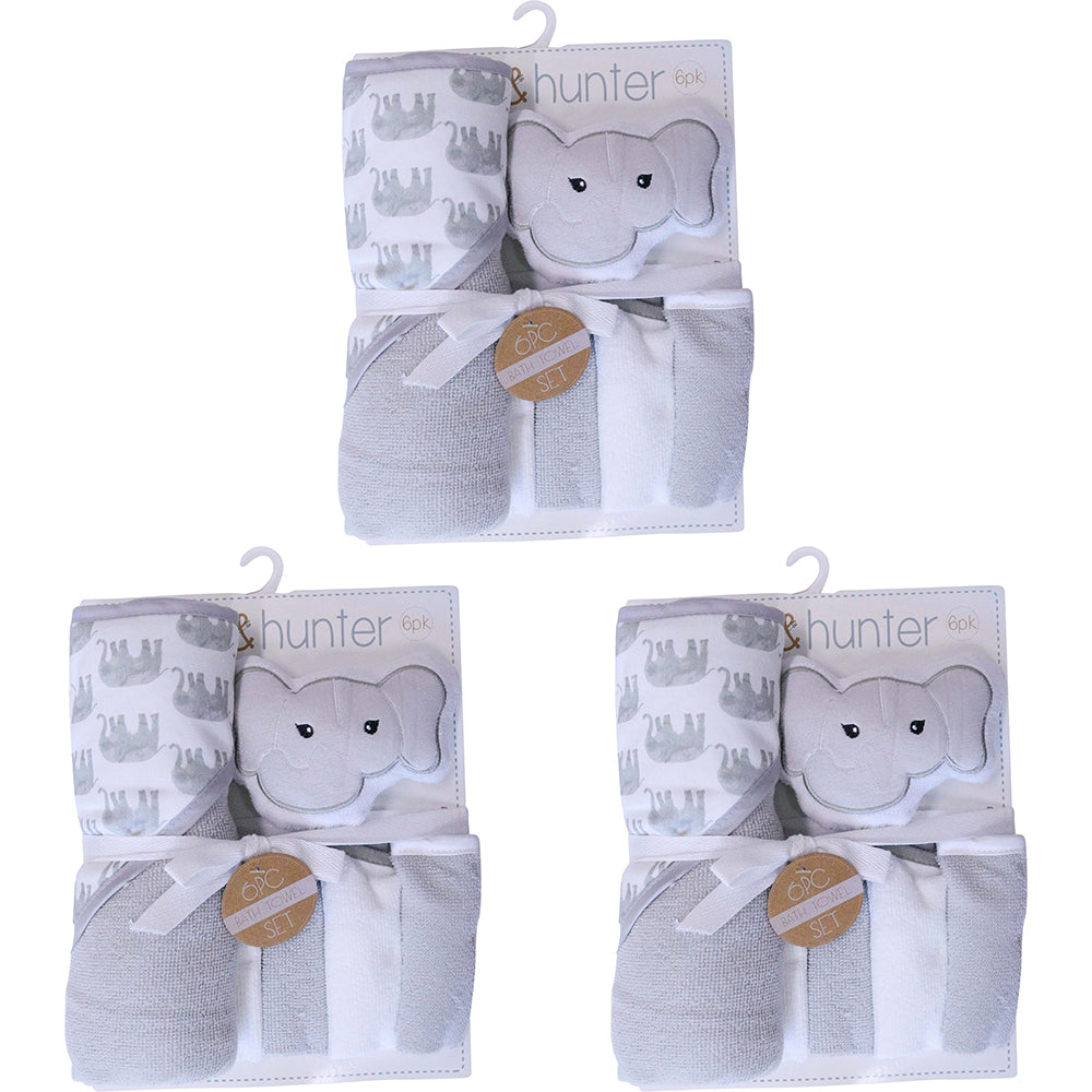 3PK LVD Kids Bathtime Set Elephant Infant/Baby Interactive Play Toy 0+