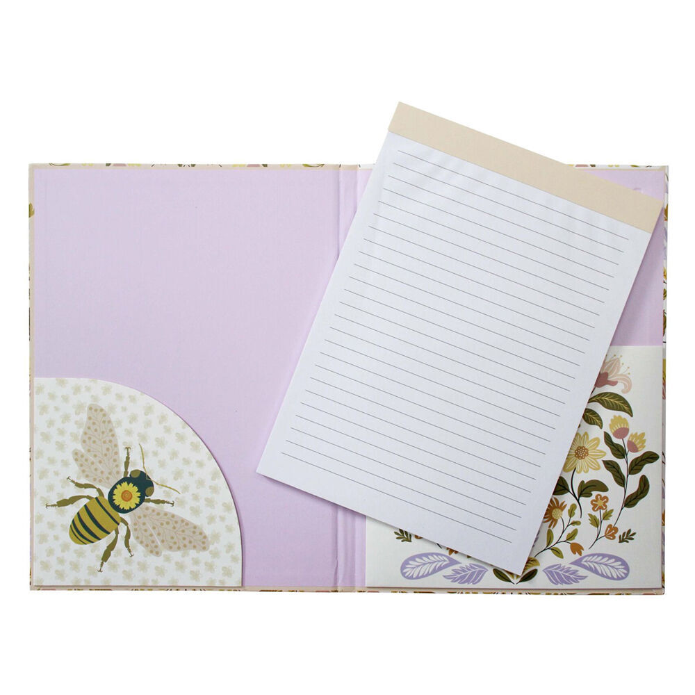4PK LVD Bee Folk A4 Padfolio Writing Stationery 22x30cm