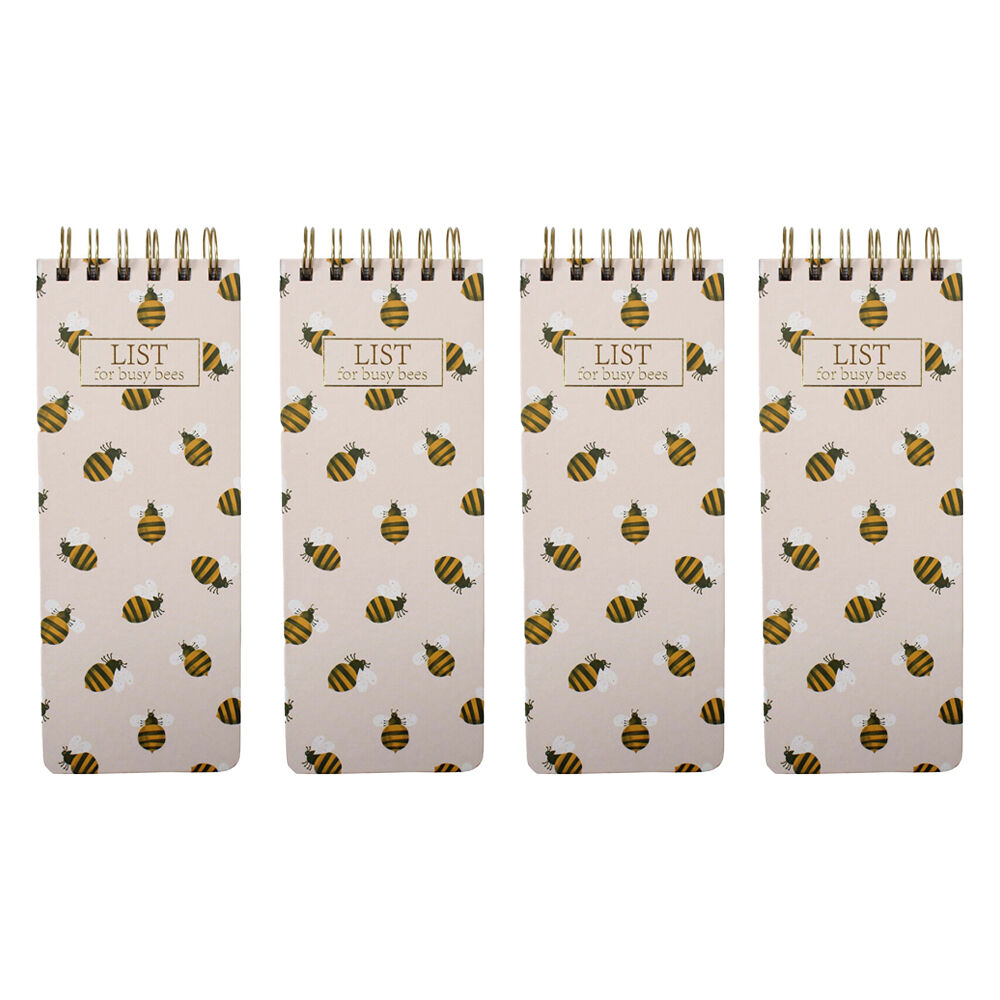 4PK LVD Busy Bee List Pad/Notepad Writing Stationery 8.5x23cm
