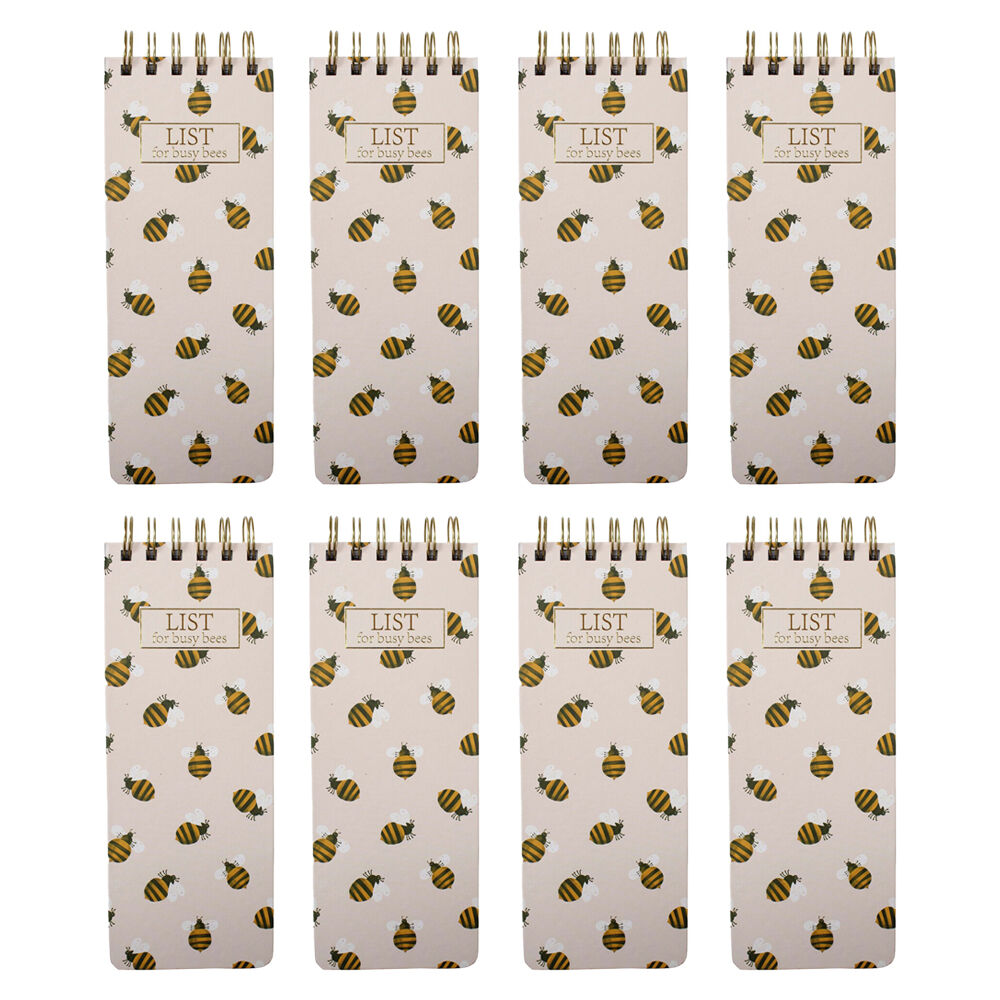 8PK LVD Busy Bee List Pad/Notepad Writing Stationery 8.5x23cm