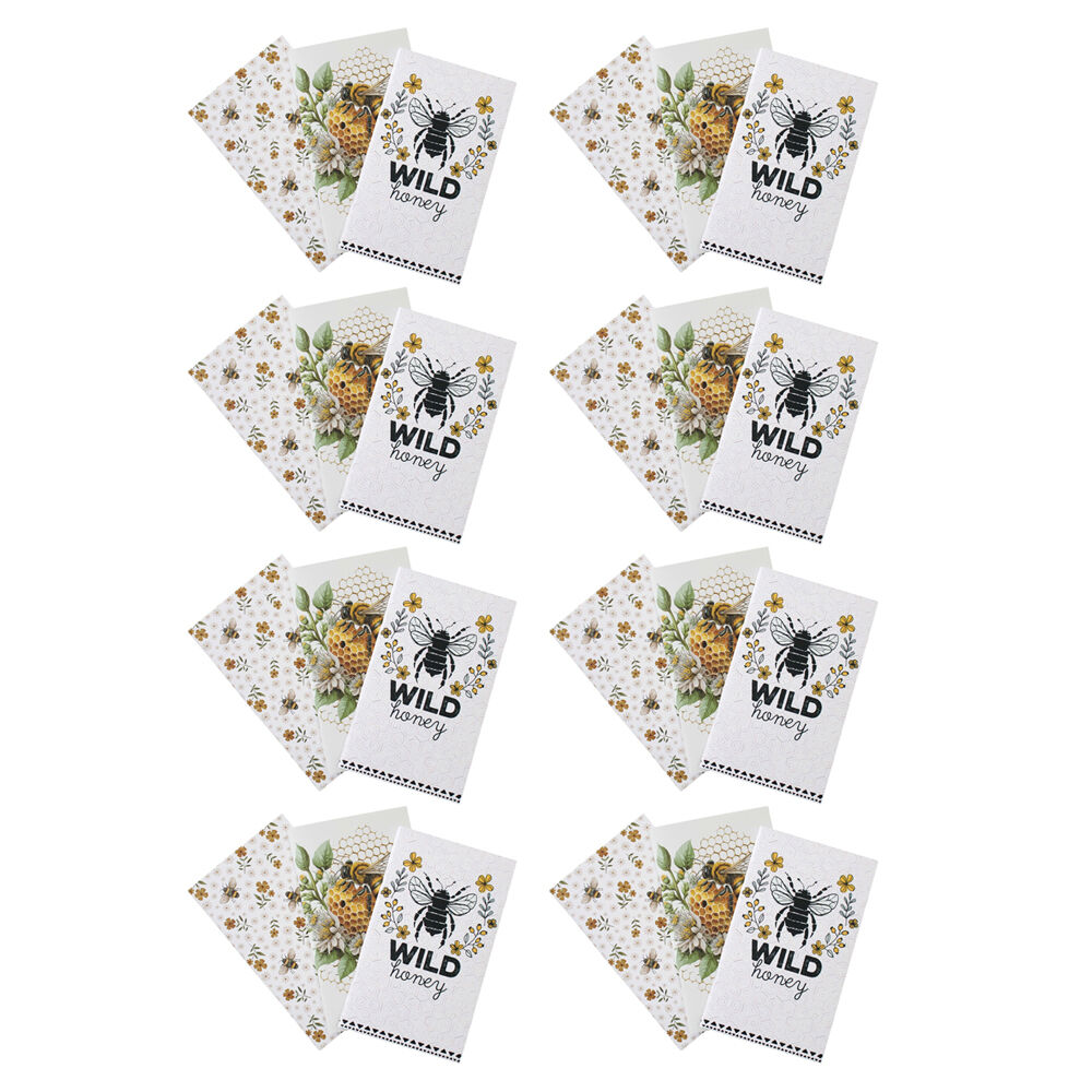 8x 3pc LVD Bees Notebooks Writing Stationery 10.5x18cm