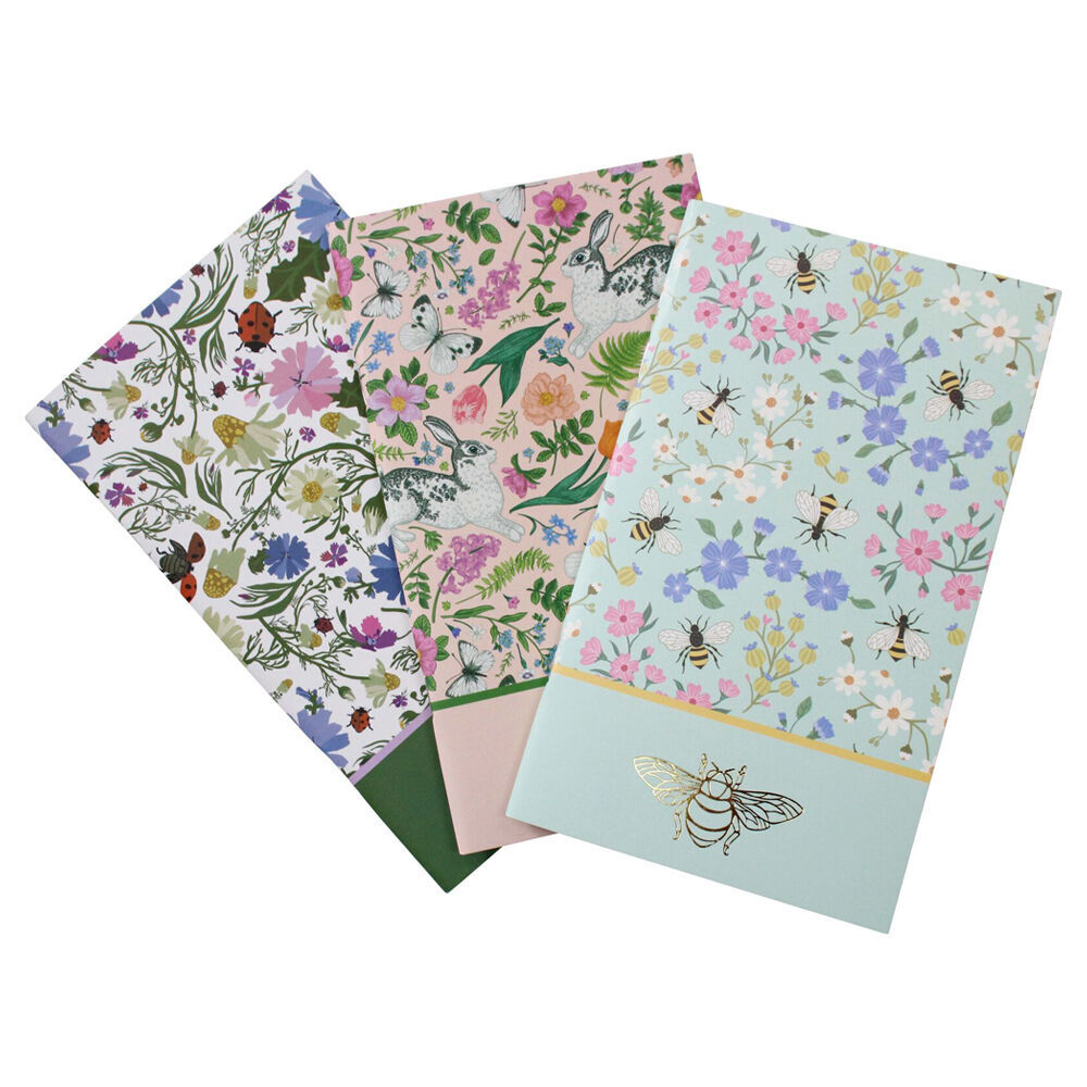 4x 3pc LVD Botany Notebooks Writing Stationery 10.5x18cm