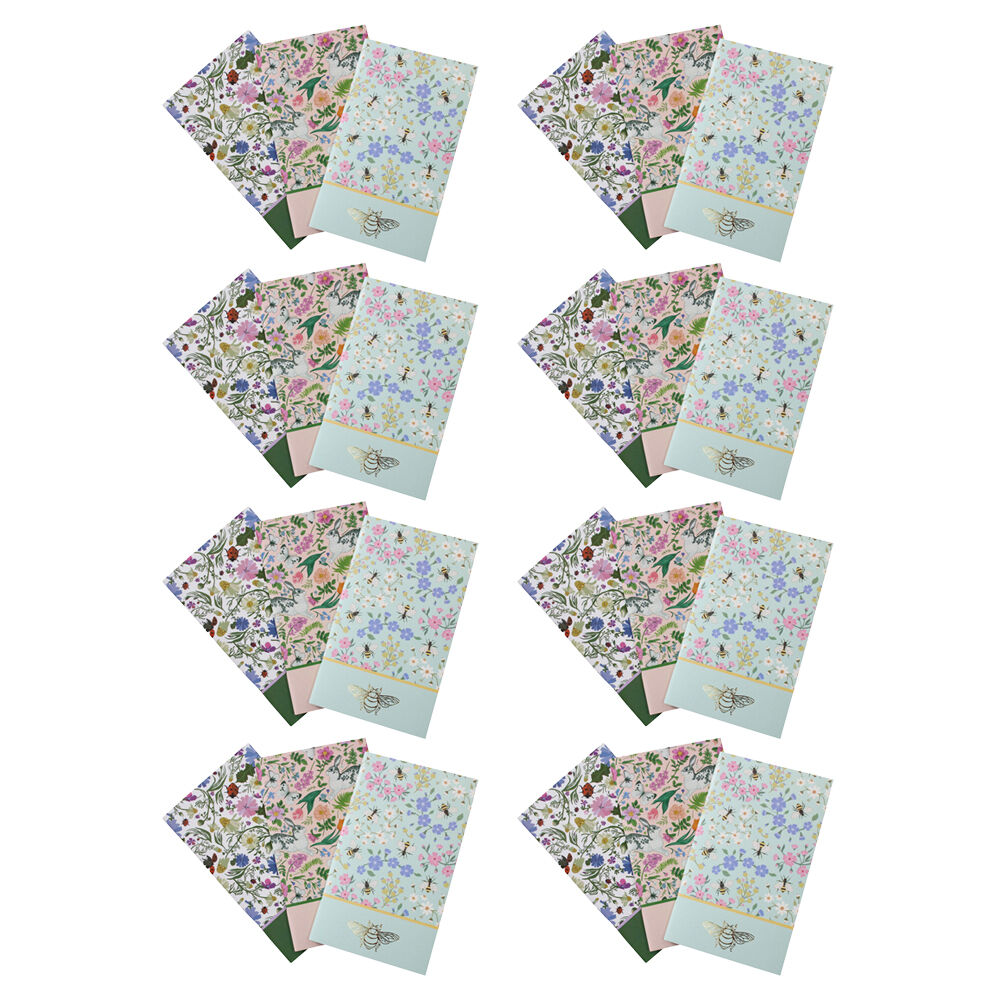 8x 3pc LVD Botany Notebooks Writing Stationery 10.5x18cm