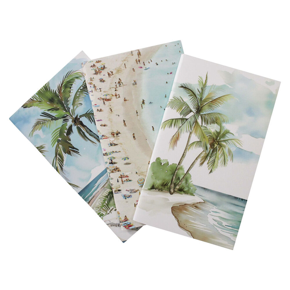 8x 3pc LVD Coastal Notebooks Writing Stationery 10.5x18cm