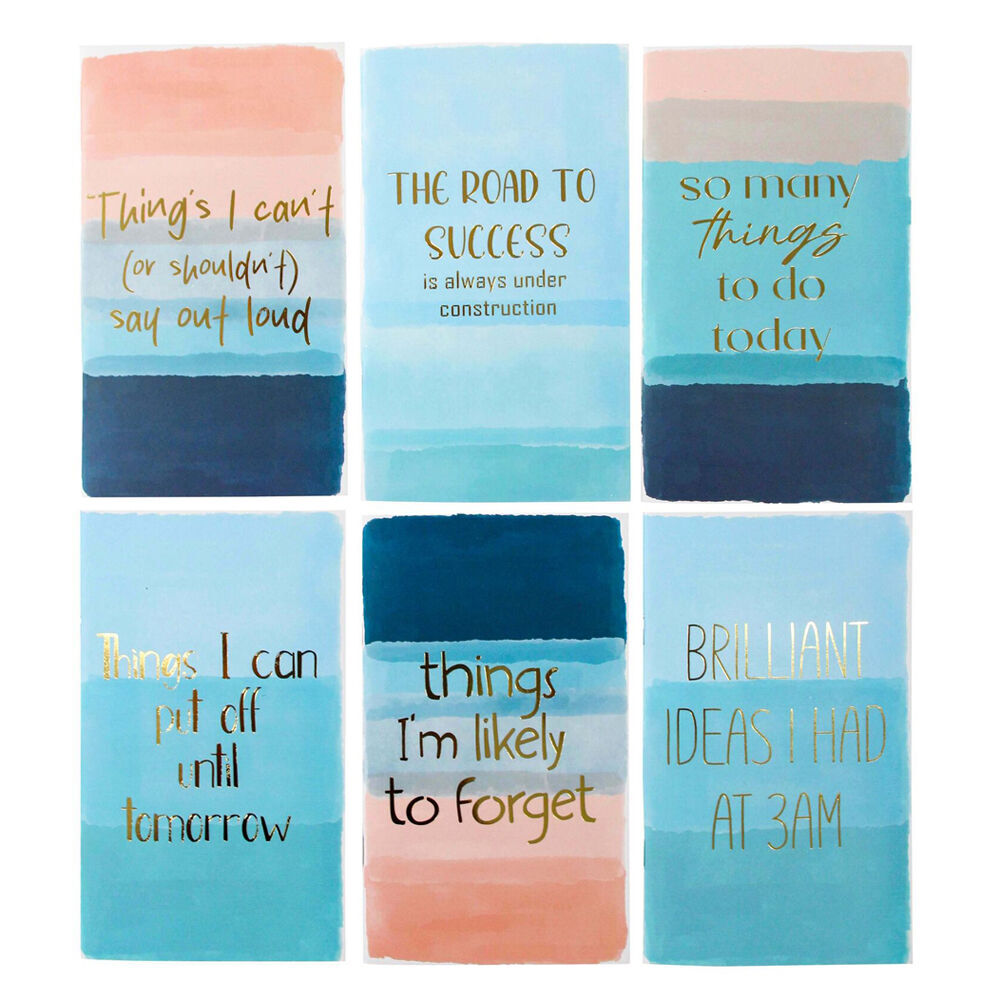 2x 6pc LVD Sayings Notebooks Writing Stationery 10.5x18cm