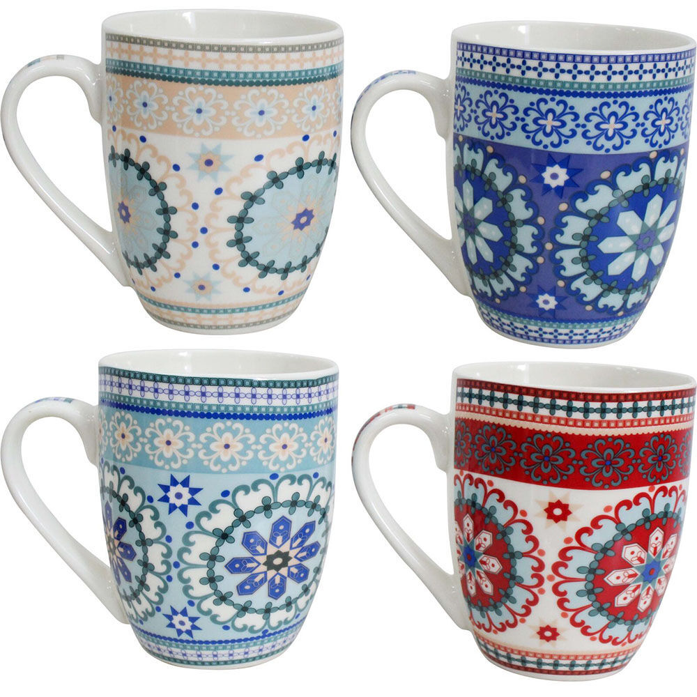 12PK Lavida Ceramic Mugs Moroque 10.5x8.5cm - Assorted