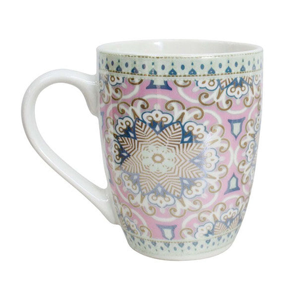 12PK Lavida Ceramic Mugs Pastel Moroc 10.5x8.5cm - Assorted