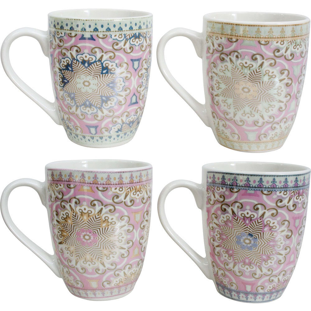 12PK Lavida Ceramic Mugs Pastel Moroc 10.5x8.5cm - Assorted