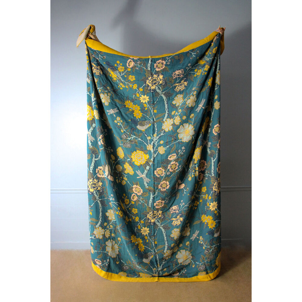 LVD 100% Cotton Floral Print Throw Decor Blanket 230x200cm Aurelia
