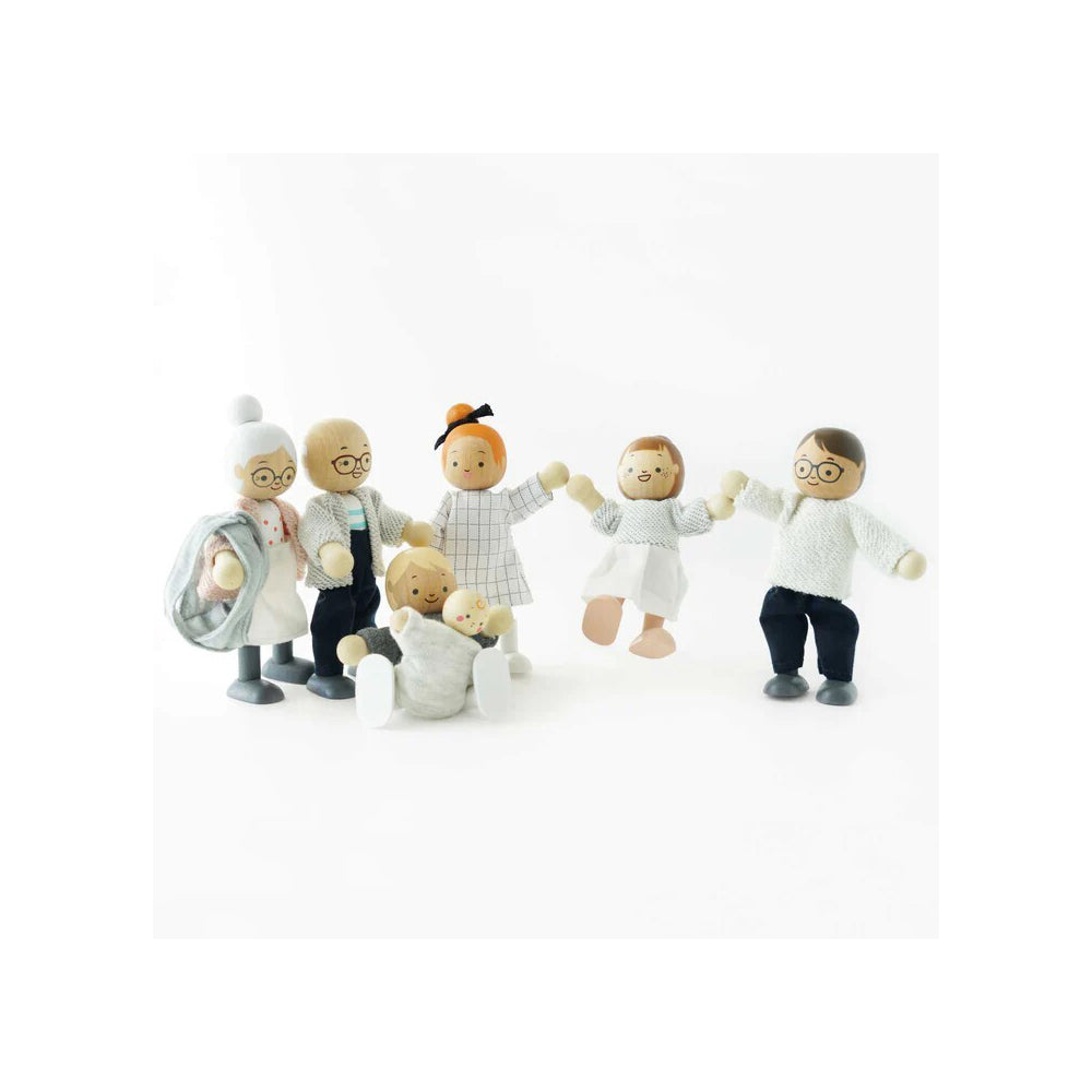 7pc Le Toy Van My Doll Family 10x13cn Wooden Toy 3y+