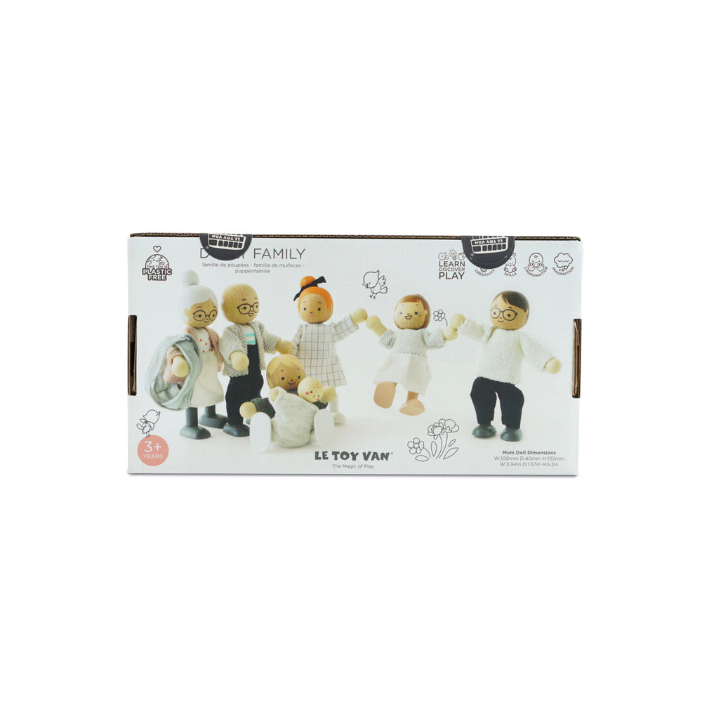 7pc Le Toy Van My Doll Family 10x13cn Wooden Toy 3y+