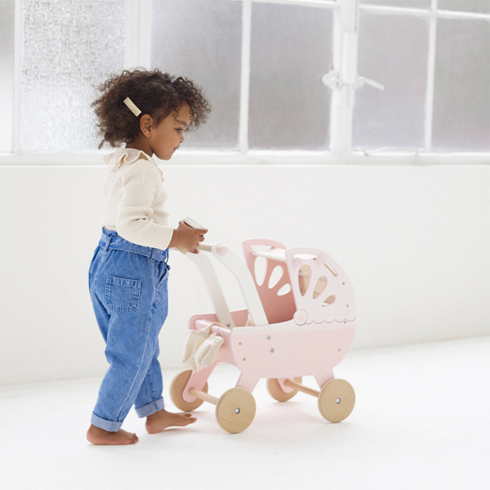 Le Toy Van Honeybake 46cm Sweet Dreams Pram Wooden Toy Kids 3y+ Pink