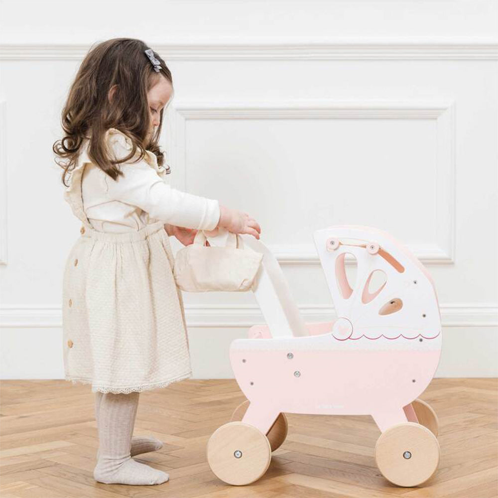 Le Toy Van Honeybake 46cm Sweet Dreams Pram Wooden Toy Kids 3y+ Pink
