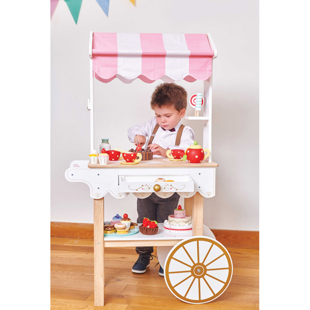 Le Toy Van Honeybake 68.5cm Tea Time Trolley Wooden Toy Kids 3y+