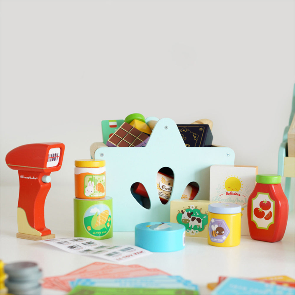 Le Toy Van Honeybake Groceries & Scanner Wooden Toy Set Kids 3y+
