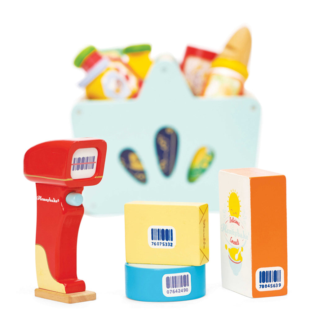 Le Toy Van Honeybake Groceries & Scanner Wooden Toy Set Kids 3y+