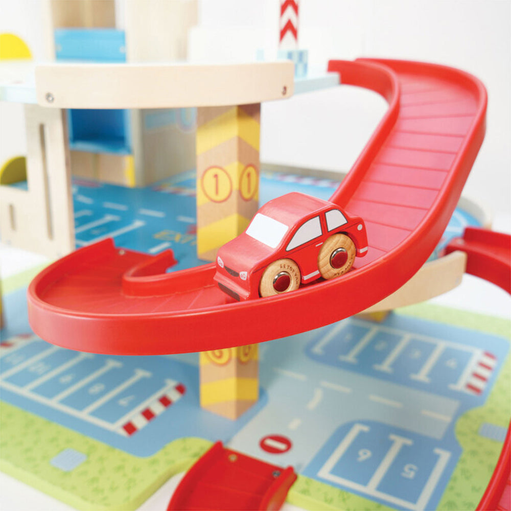 Le Toy Van Le 53.5cm Grande 3-Storey Garage Wooden Toy Set Kids 3y+
