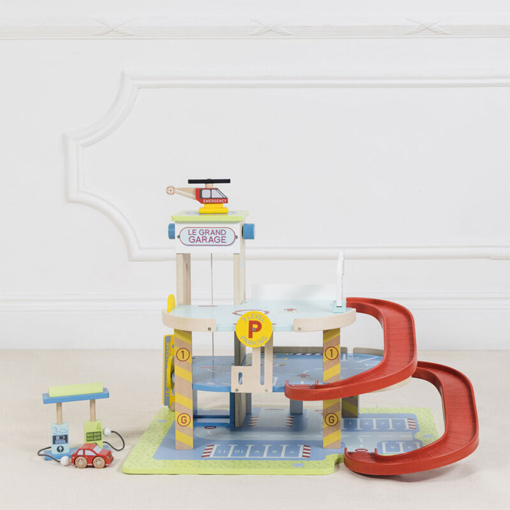Le Toy Van Le 53.5cm Grande 3-Storey Garage Wooden Toy Set Kids 3y+