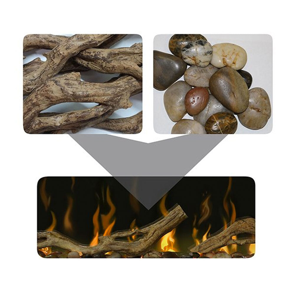 Dimplex 50" Driftwood & River Rock Accessory Package