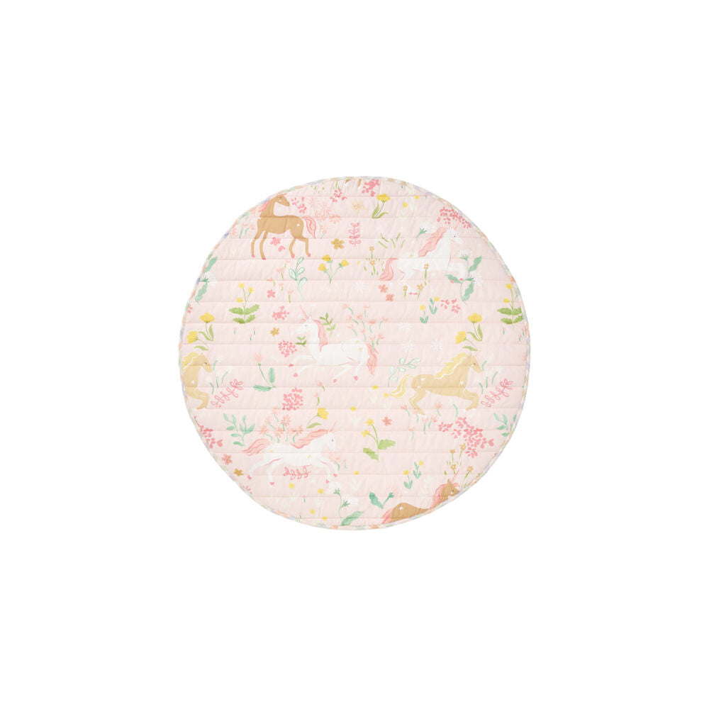 Linen House Kids Unicorn Fields Playmat Round120cm - Pink