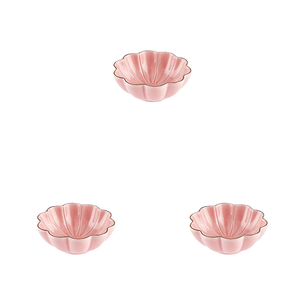 3PK Linen House Porcelain Trinket Bowl Jewelry Dish 9cm - Rosebud