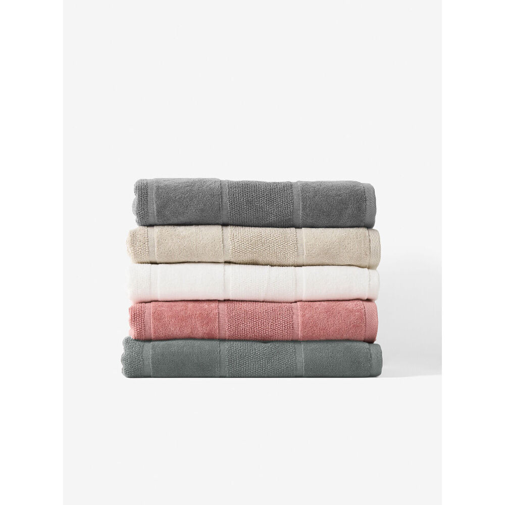 4PK Linen House Velour Stripe Cotton Ash Face Towel 33x33cm - Charcoal
