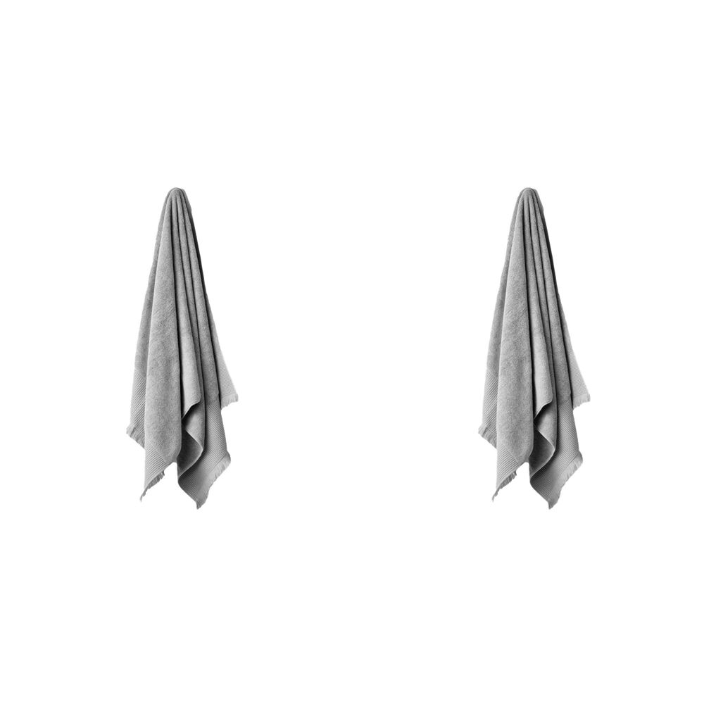 2PK Linen House Aria Silver Cotton/Bamboo Bath Towel 69x139cm - Grey