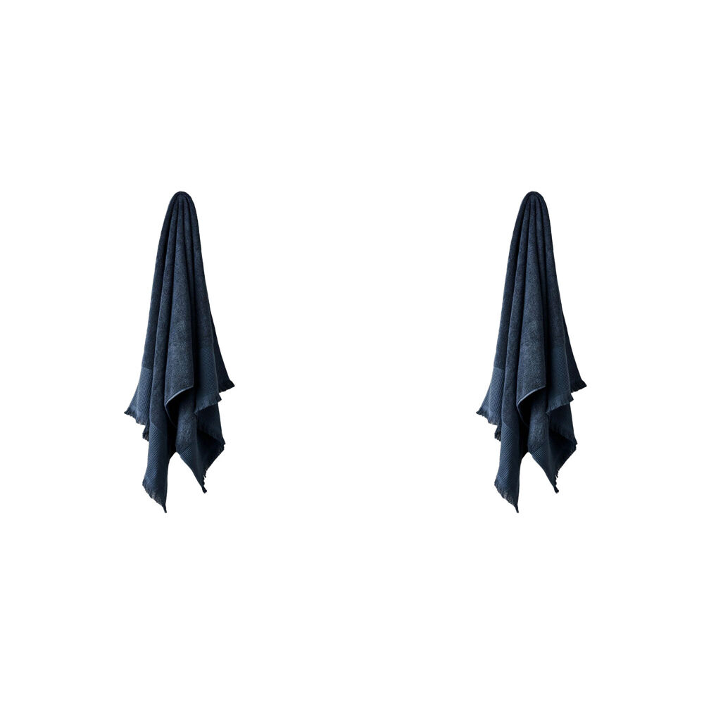 2PK Linen House Aria Slate Cotton/Bamboo Bath Towel 69x139cm - Blue