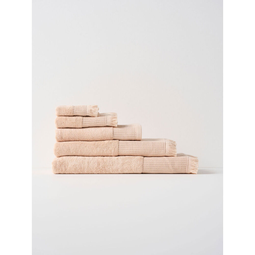 2PK Linen House Aria Nude Cotton/Bamboo Bath Towel 69x139cm - Pink
