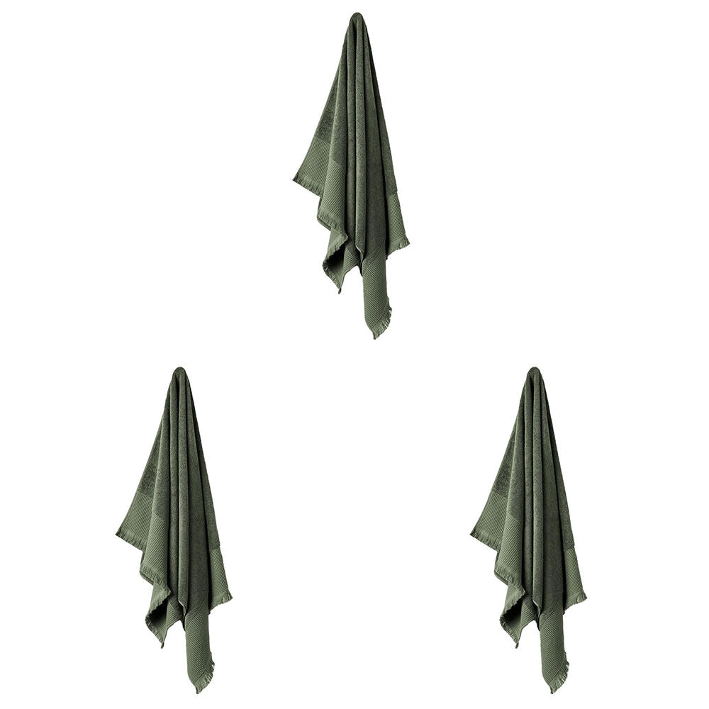 3PK Linen House Aria Pine Cotton/Bamboo Hand Towel 40x71cm - Green