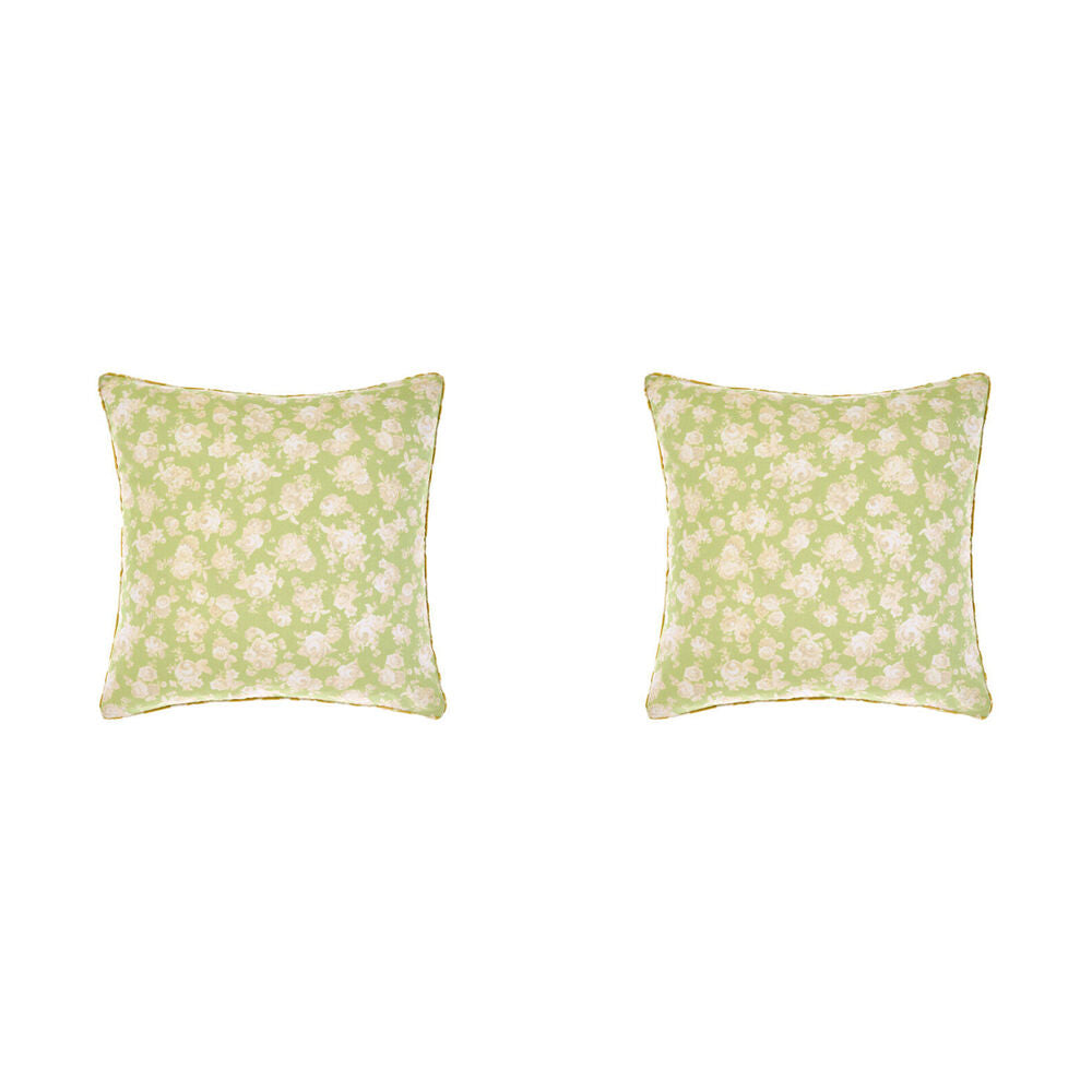 2PK Linen House Shania Honey Cotton Cushion 48x48cm - Green