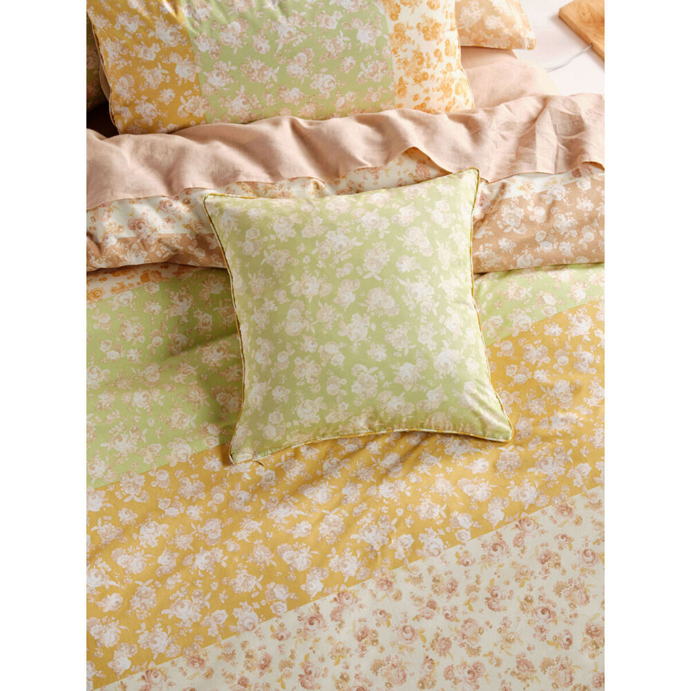 2PK Linen House Shania Honey Cotton Cushion 48x48cm - Green