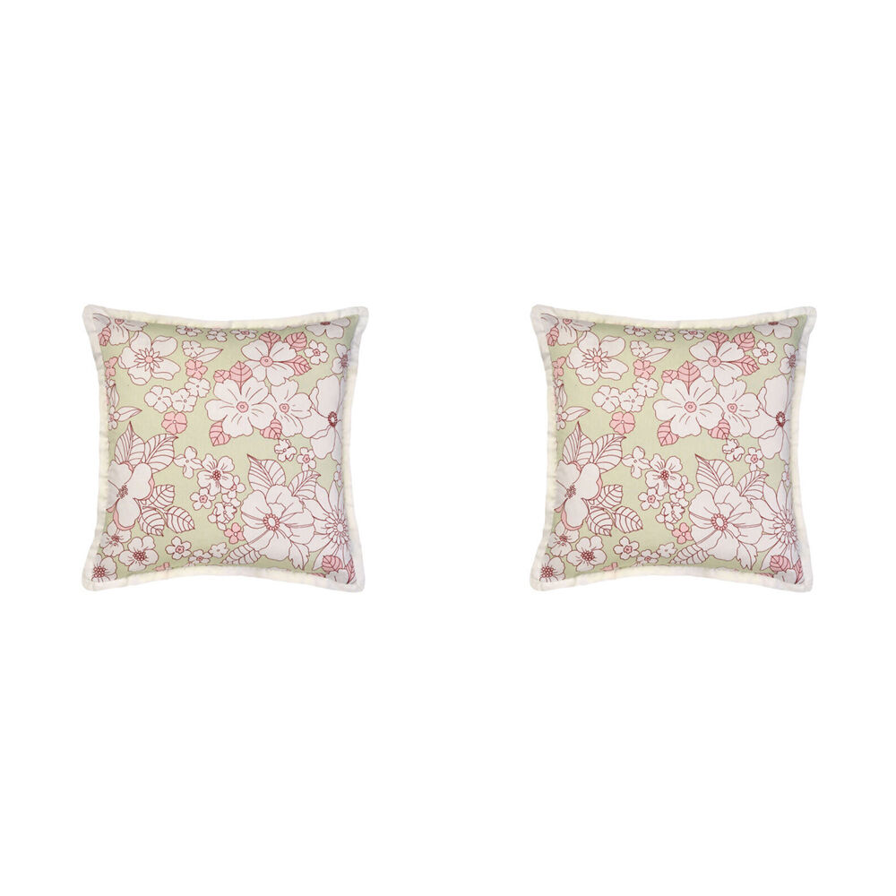 2PK Linen House 48x48cm Poppy Multi Soft Cushion Square