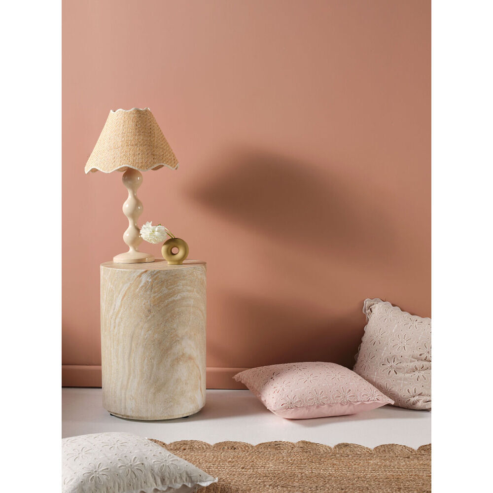 2PK Linen House 48x48cm Miranda White Bedroom Cushion Square