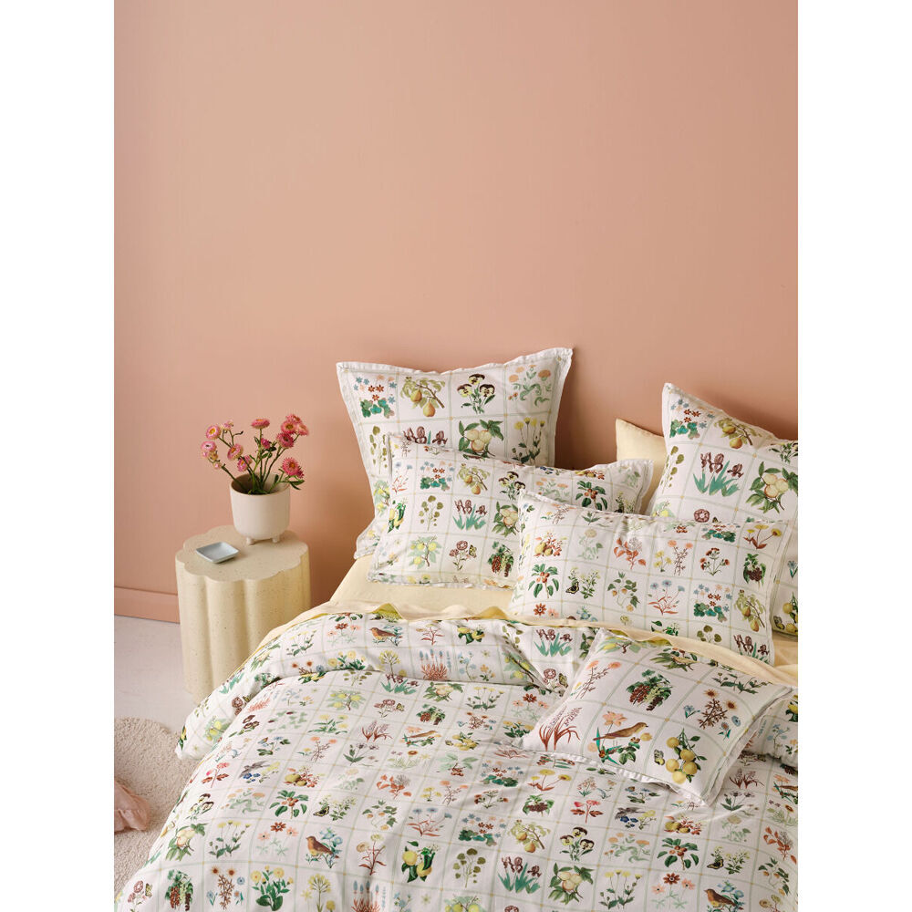 2PK Linen House Garden Bed Vanilla Cotton Cushion 48x48cm