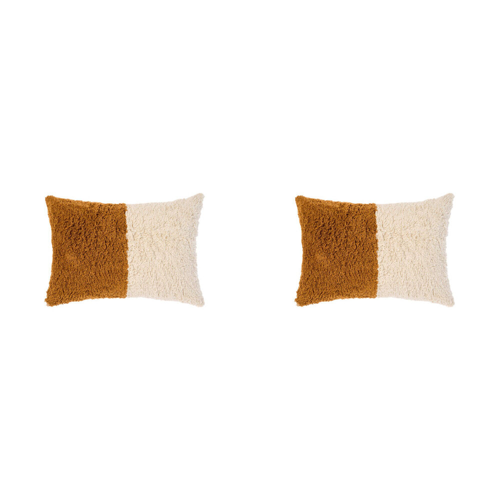 2PK Linen House 40x60cm Cotton Taza Spice Cushion Brown