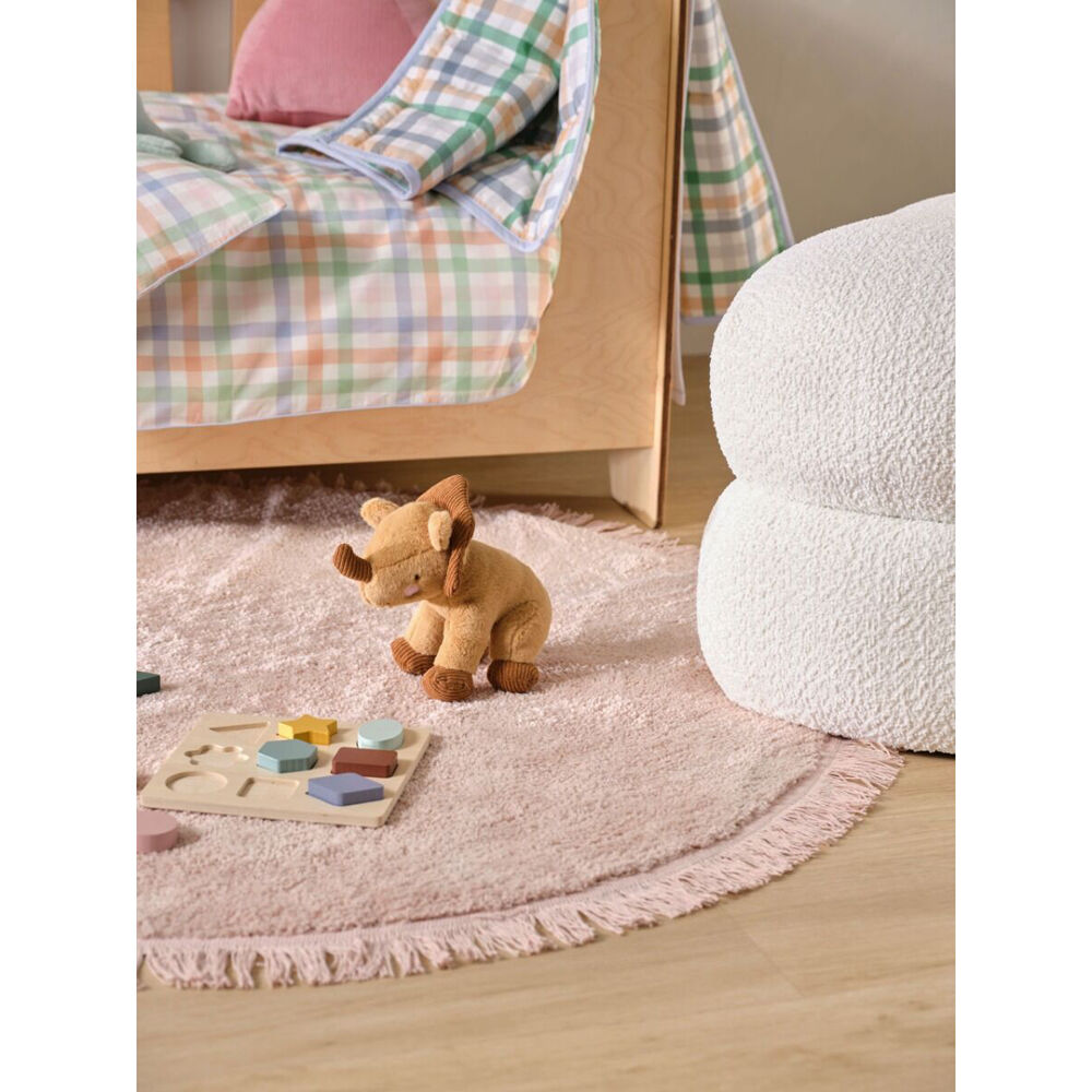 Linen House Kids Trevor Triceratops Plush Toy Cushion 22x18cm - Brown