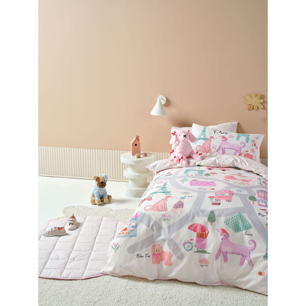 Linen House Kids Petite Paris Bed Quilt Covet Set Pink