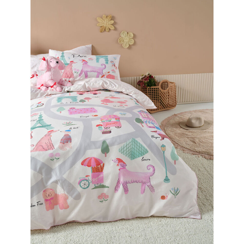 Linen House Kids Petite Paris Bed Quilt Covet Set Pink