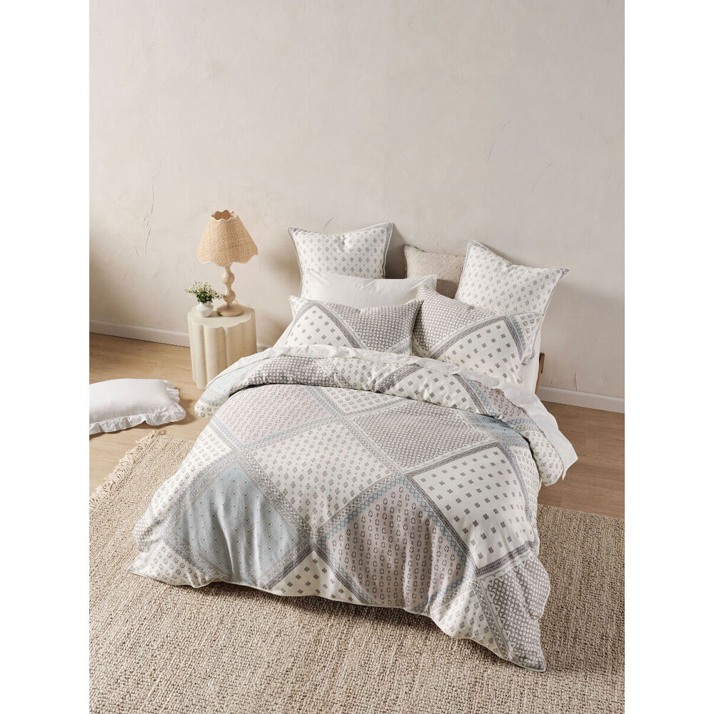 Linen House Avene Cloud Cotton Quilt Cover Set Blue