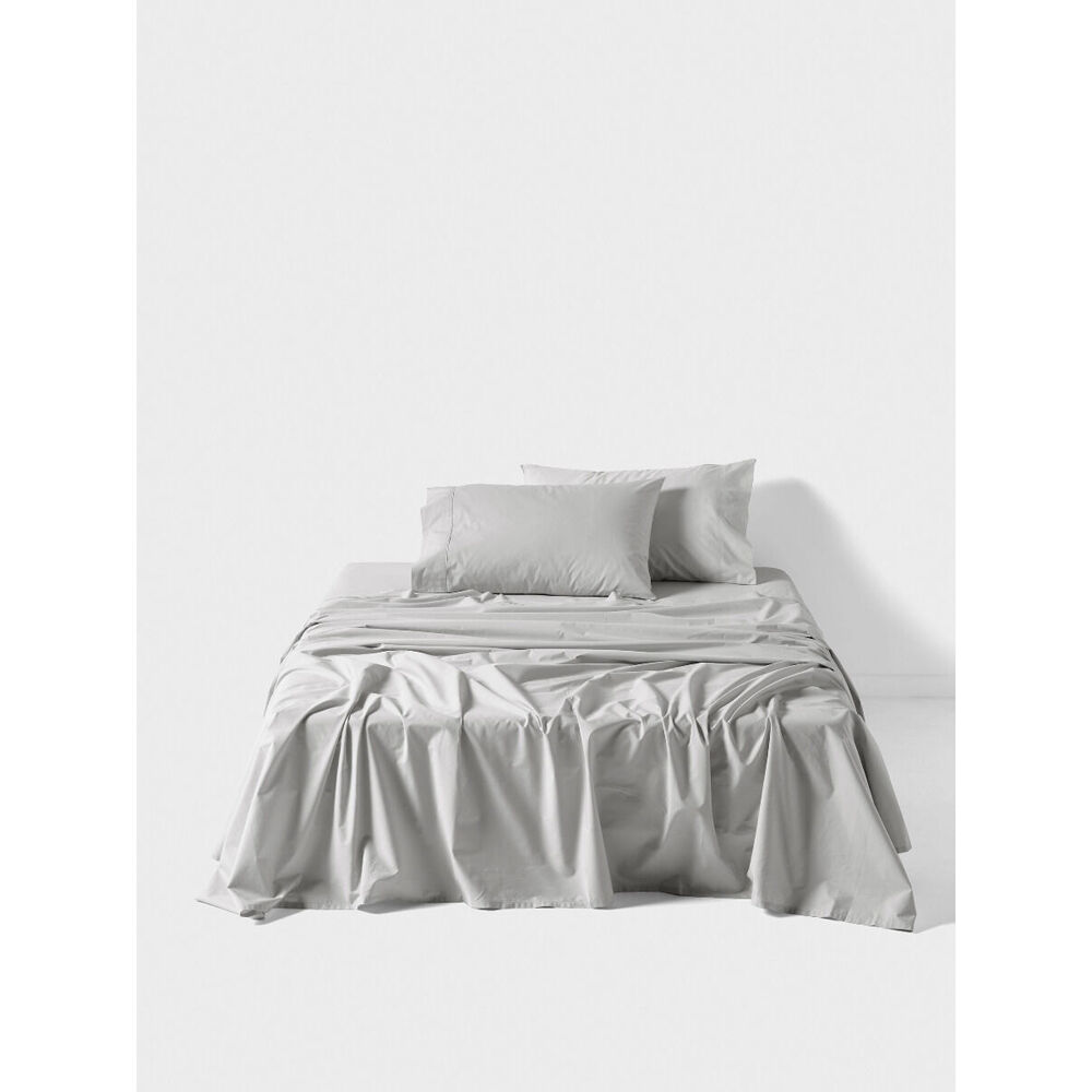 Linen House Australian Cotton Sheet w/ Pillowcase Set Silver