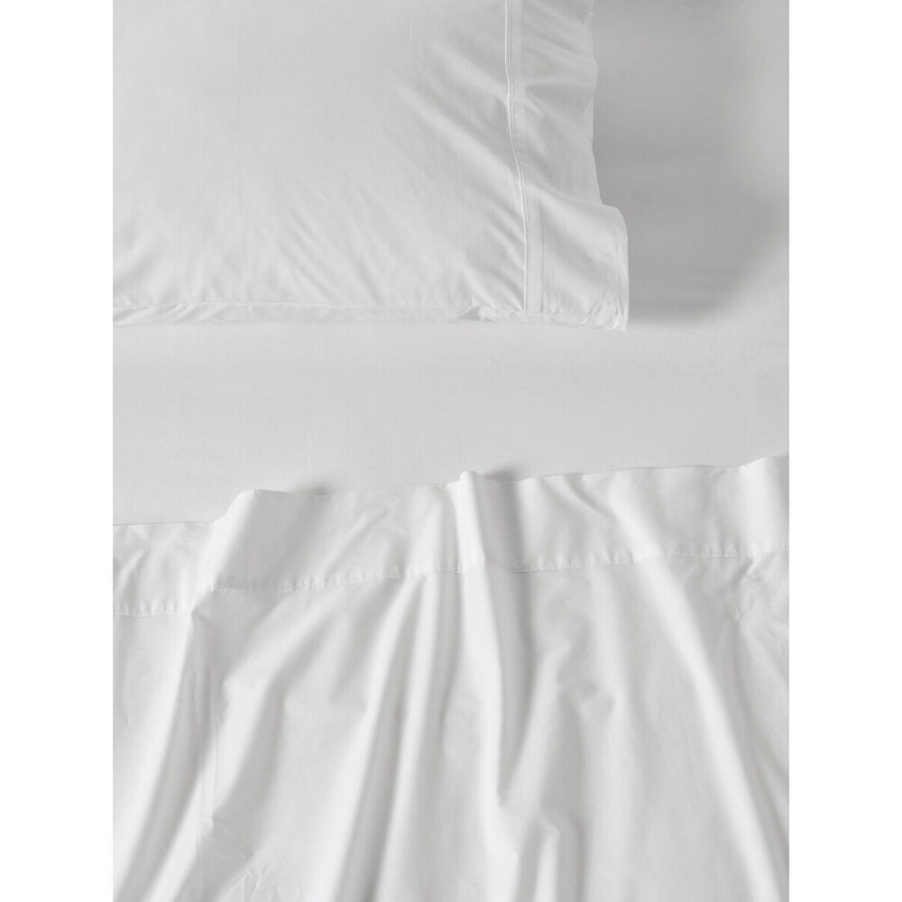 Linen House Cotton Sateen Sheet w/ Pillowcase Set - White