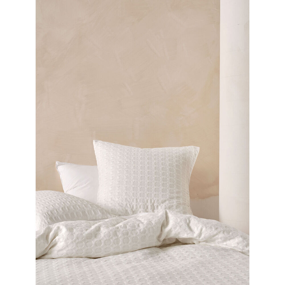 2PK Linen House 65x65cm Vista White European Pillowcase