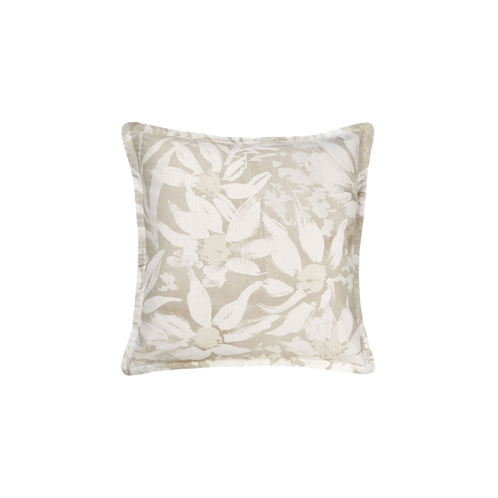 2PK Linen House Esperance Leaf European Pillowcase 65x65cm - Natural