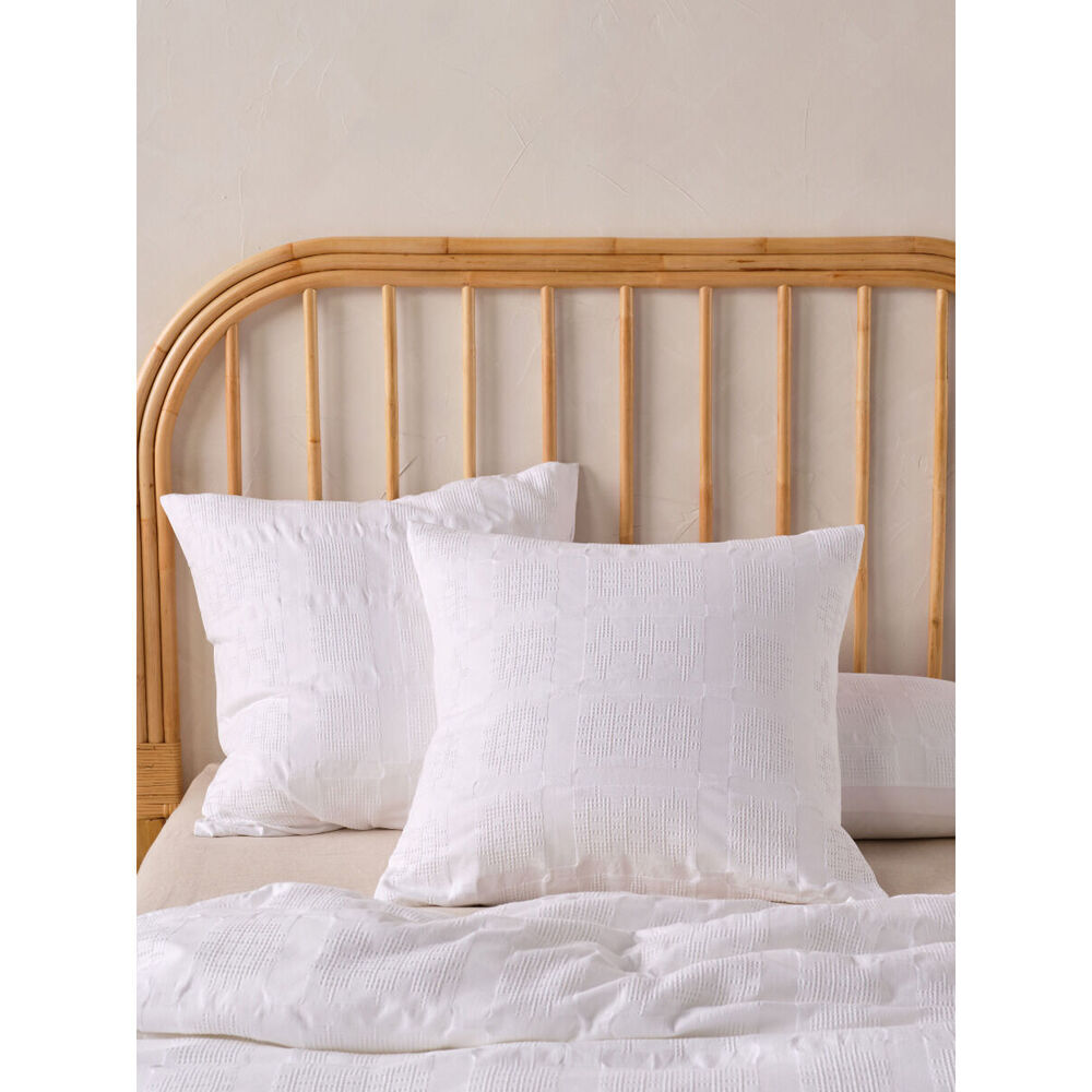 2PK Linen House 65x65cm Seren White European Pillowcase