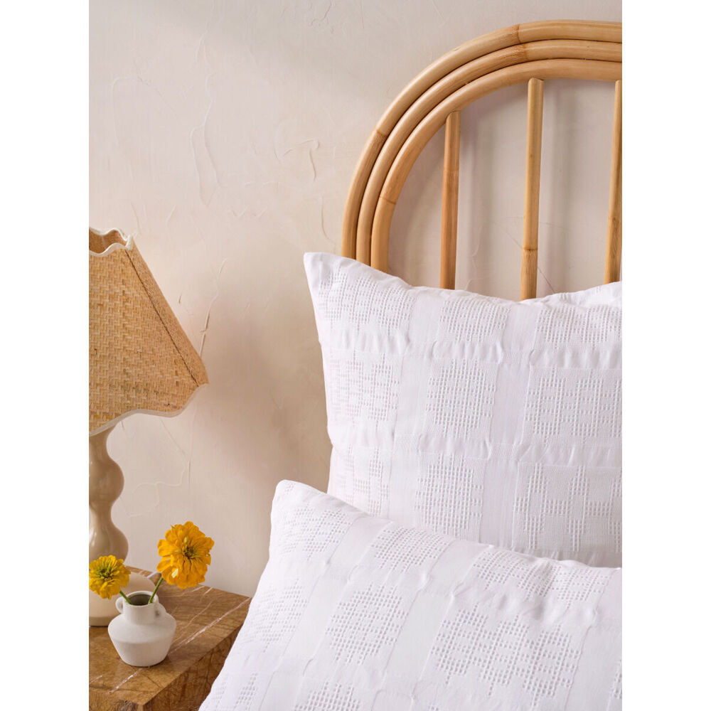 2PK Linen House 65x65cm Seren White European Pillowcase