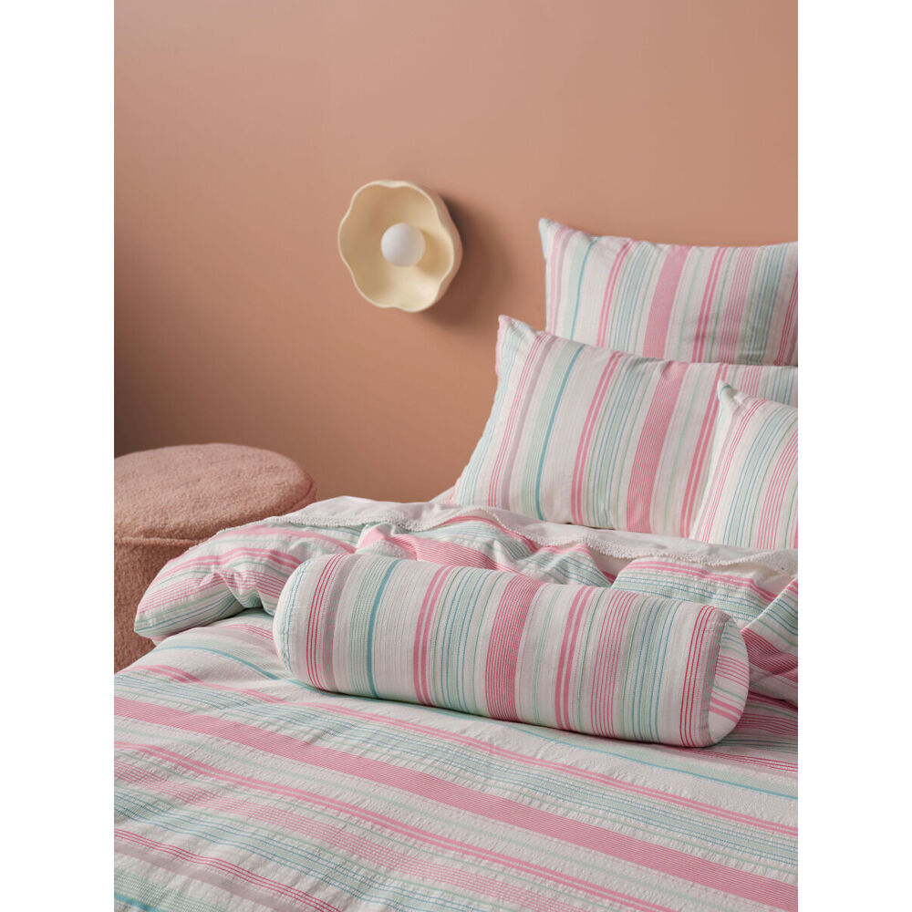Linen House 18x60cm Cotton Otillo Watermelon Bolster Pink