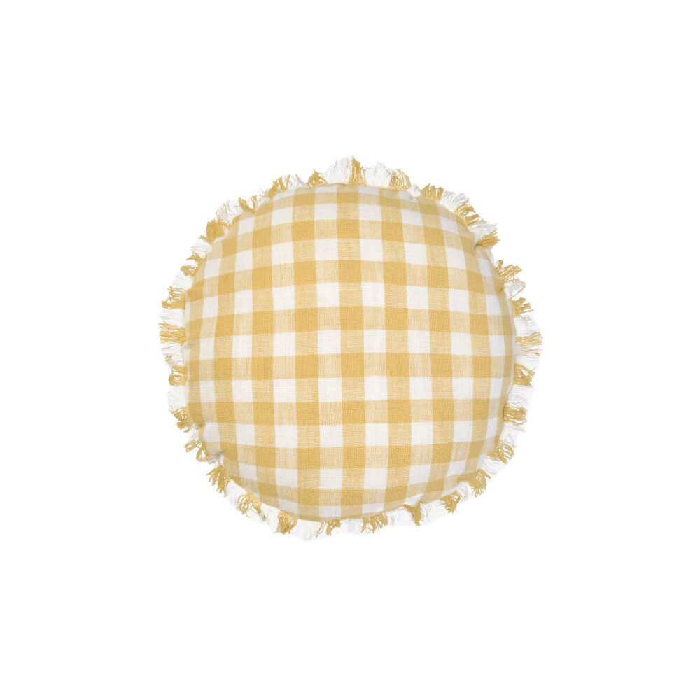 2PK Linen House 45cm Tavola Daffodil Seat Cushion Round