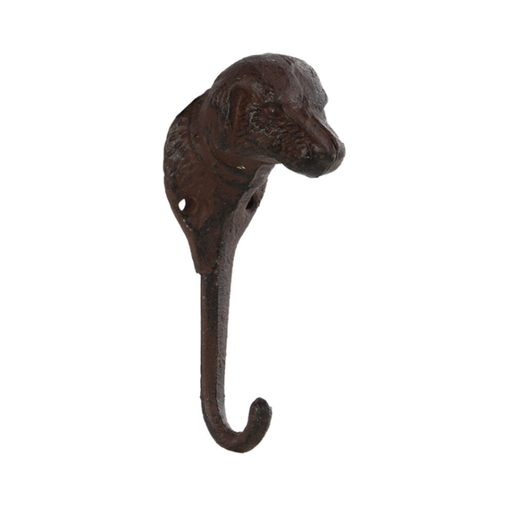 2PK Esschert Design Cast Iron Dog Wall Hook Indoor/Outdoor Decor 14.8cm Black