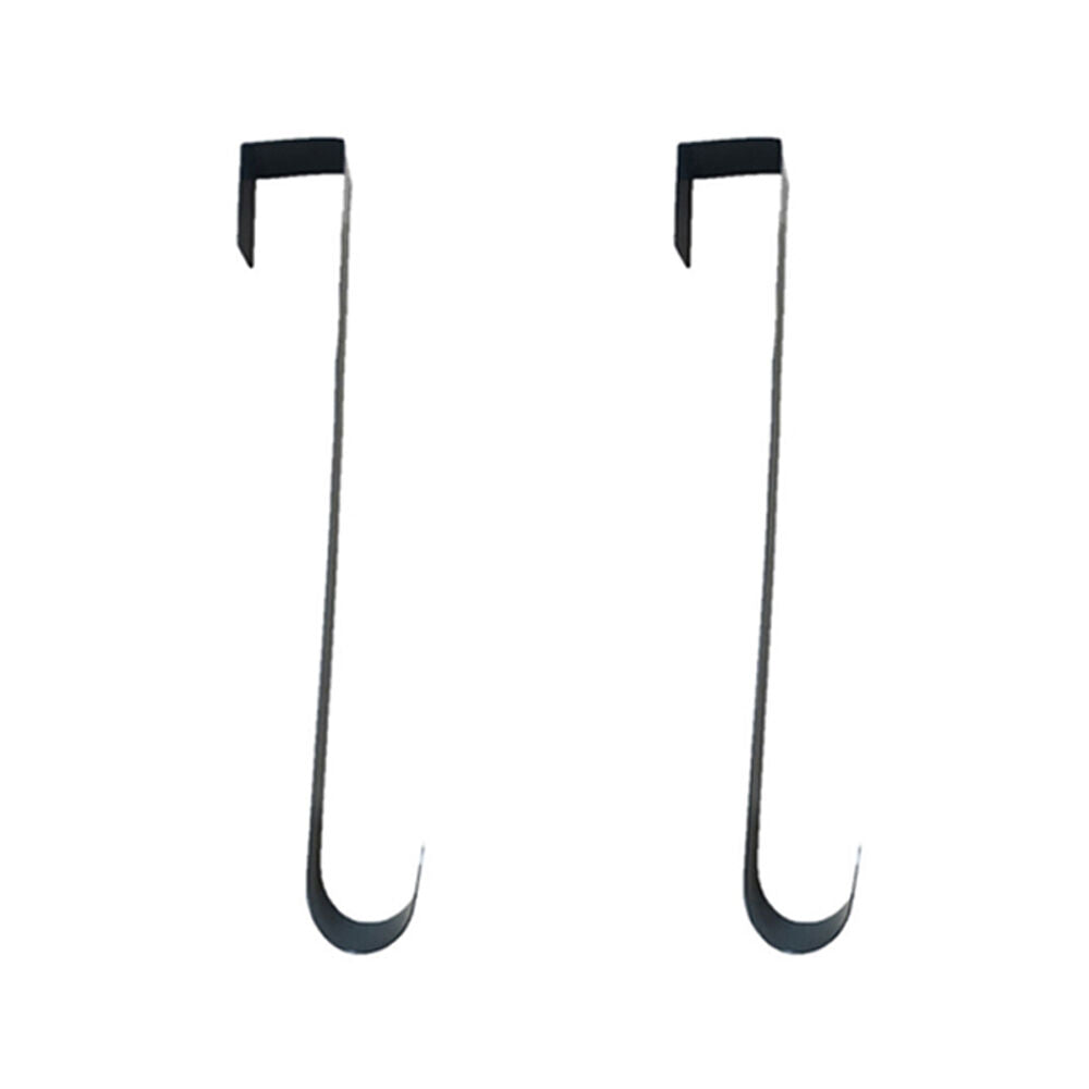 2PK Esschert Design Iron Door Wreath Hanger Plain Outdoor Decor 38.3 cm Black